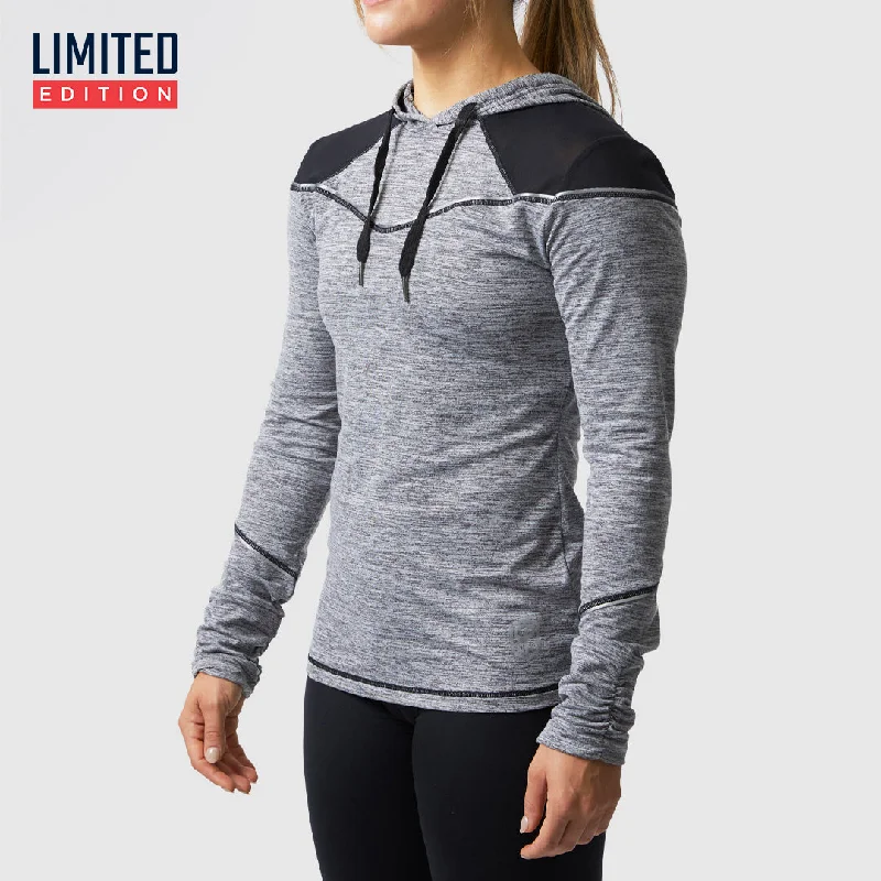 Quick Run Athleisure Hoodie (Heather Grey) Cotton Hoodie Fleece Lining Warmth