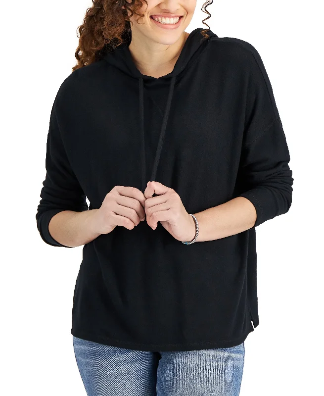 Style & Co Solid Long Sleeve Hoodie Hoodie with Mesh Breathable Sporty