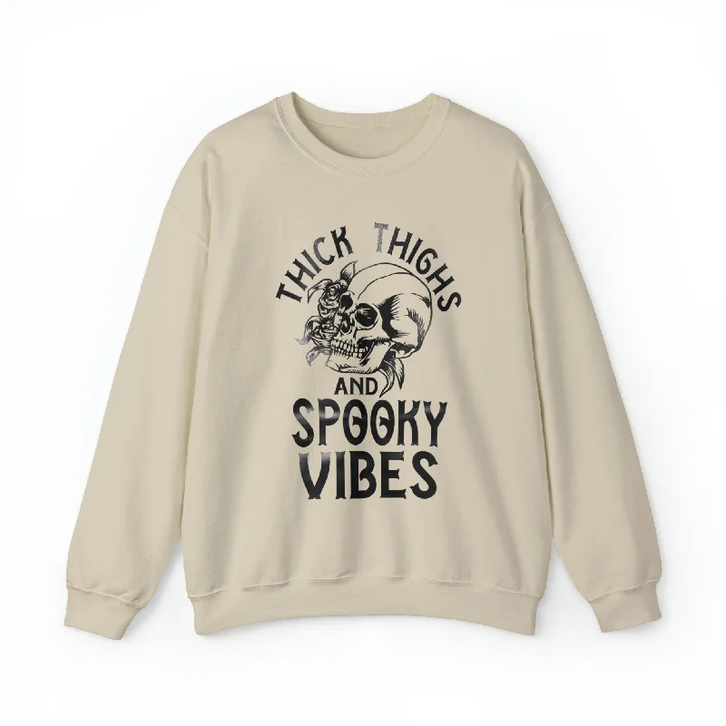 Hazel Blues® | Thick Thighs Graphic Crewneck Sweatshirt Hoodie with Hem Patch Decorative Personalized Hazel Blues® | Thick Thighs Graphic Crewneck Sweatshirt Hoodie with Hem Patch Decorative Personalized