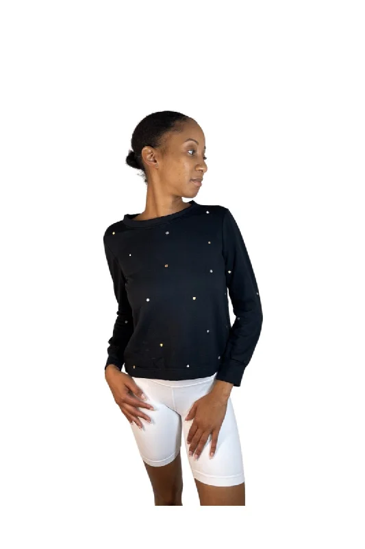 TLA Petite Crew Neck Metallic Dot Sweatshirt Zip Hoodie Drawstring Kangaroo Pocket