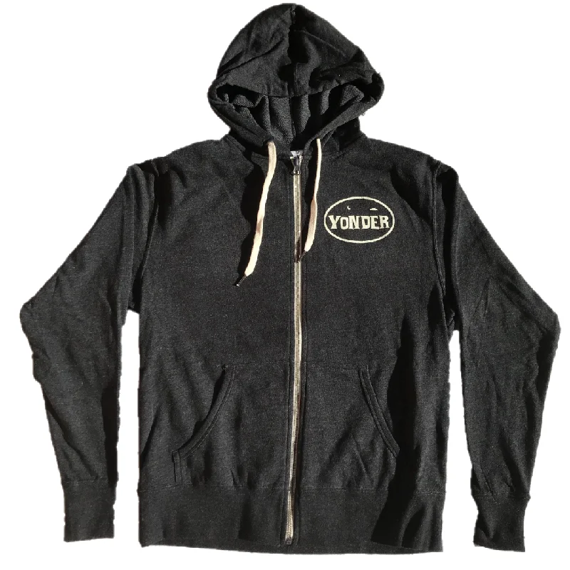 YMSB Retro Spaceship Hoodie - Charcoal Hoodie with Full-Zip Functional Layering