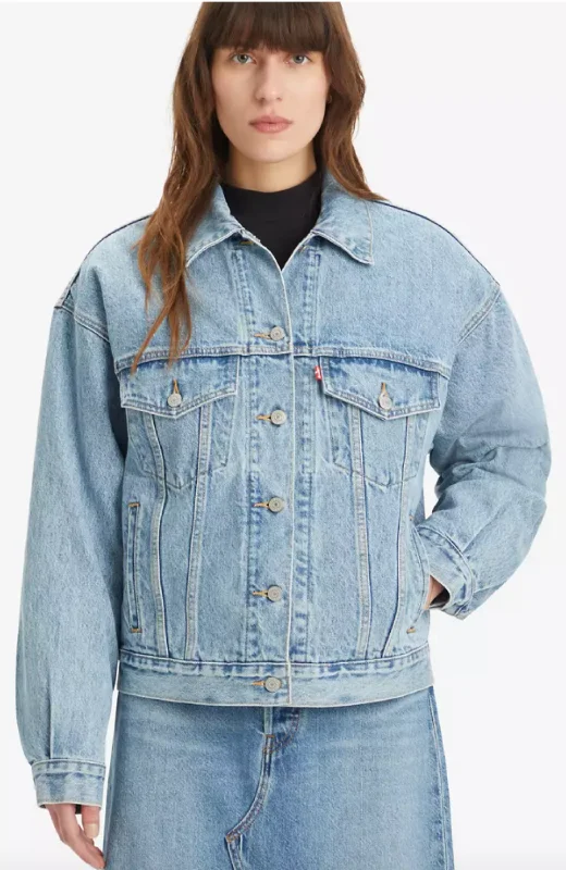 Levi's Premium - 3 In 1 90's Sherpa Trucker Jacket One-Shoulder Jacket Off-the-Shoulder Jacket Asymmetrical Jacket Levi's Premium - 3 In 1 90's Sherpa Trucker Jacket One-Shoulder Jacket Off-the-Shoulder Jacket Asymmetrical Jacket