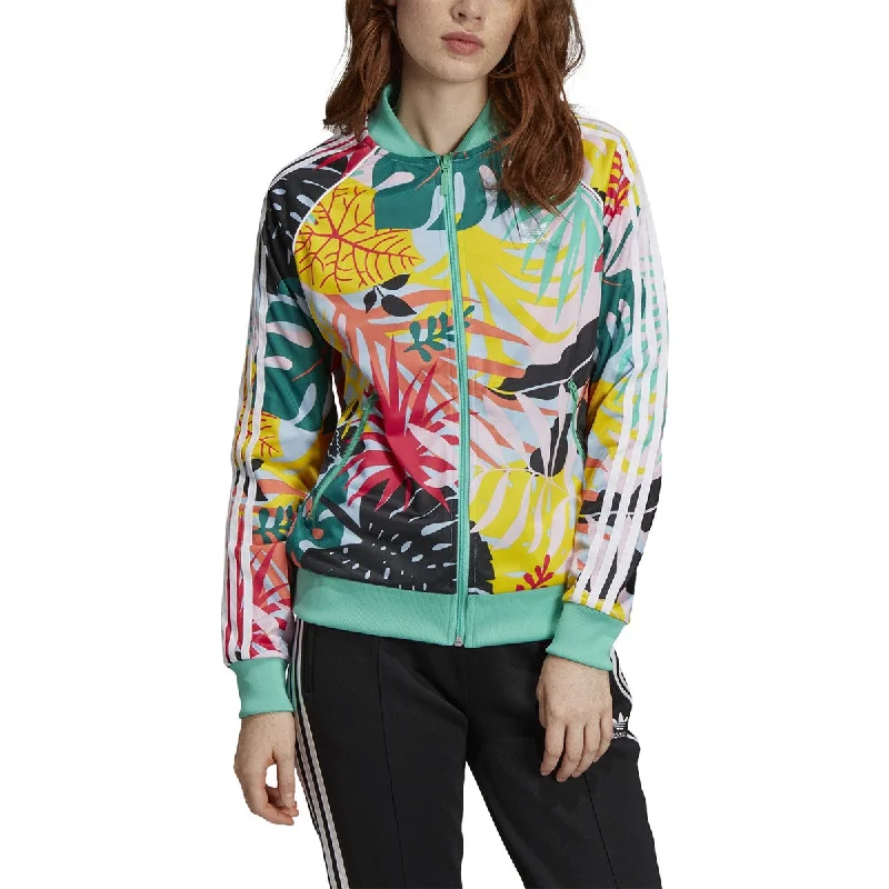 Adidas Tropicalage SST Graphic Womens Track Jacket Multicolor Fleece Fabric Down Fabric Feather Fabric