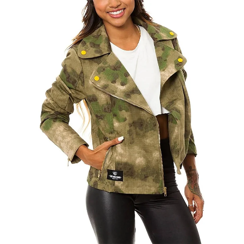 Crooks & Castles Les Voleurs Women's Jackets (Brand New) One-Shoulder Jacket Off-the-Shoulder Jacket Asymmetrical Jacket