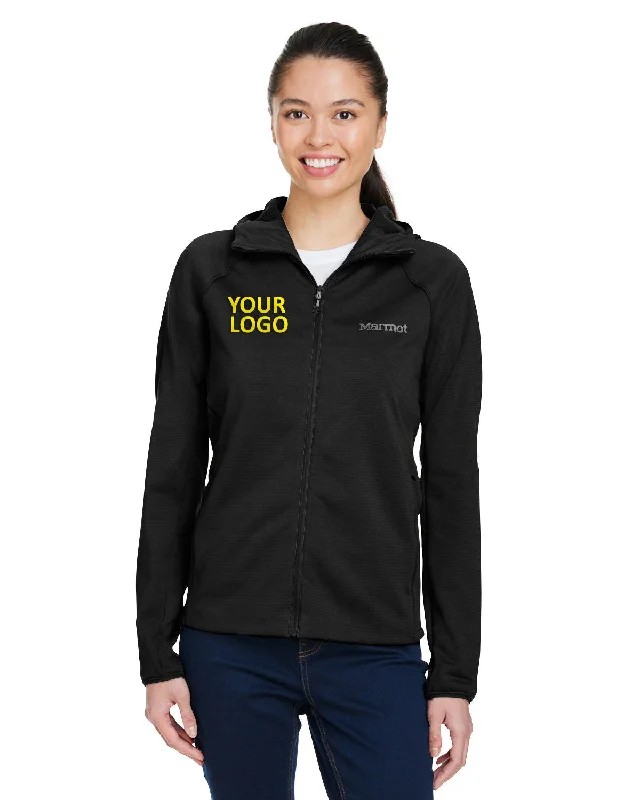 Marmot Ladies Leconte Full Zip Hooded Jackets, Black Satin Jacket Silk Jacket Chiffon Jacket