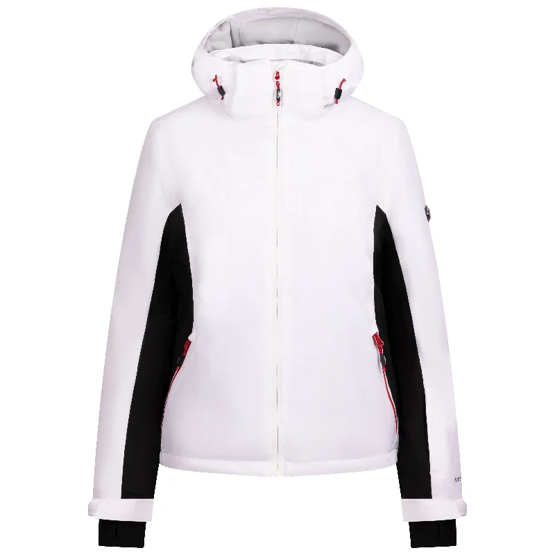 Doris Women's Padded Ski Jacket in White Fleece Jacket Down Jacket Parka