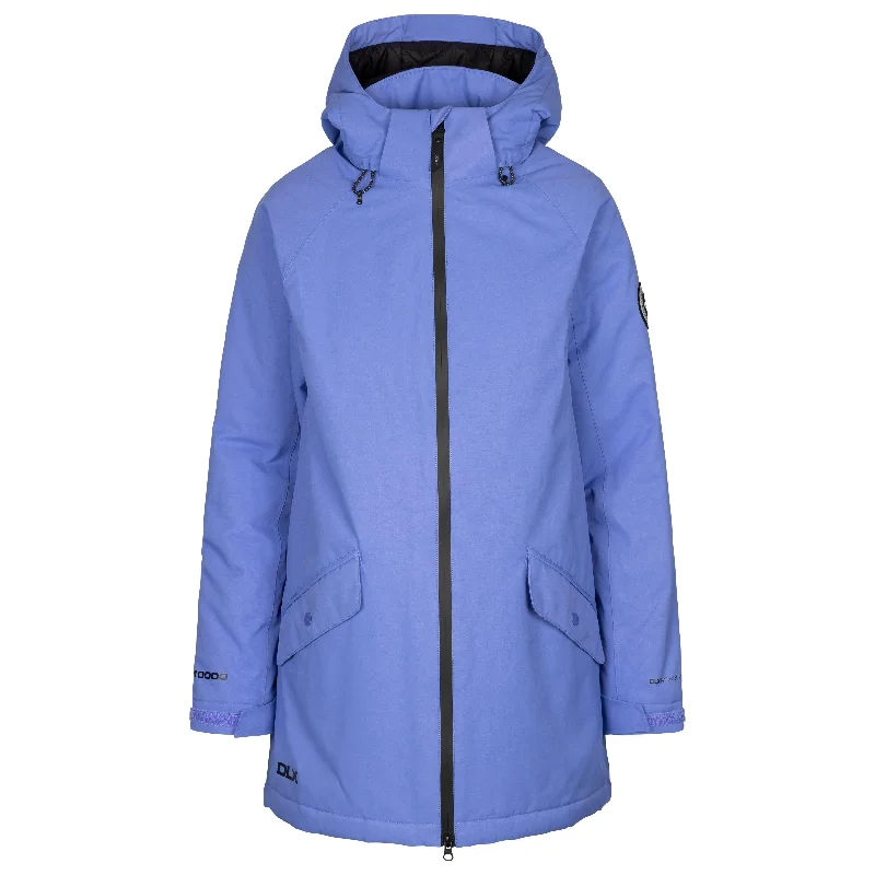 Isabelle Women's Padded DLX Waterproof Jacket in Baja Blue Welt Pockets Slit Pockets Flap Pockets