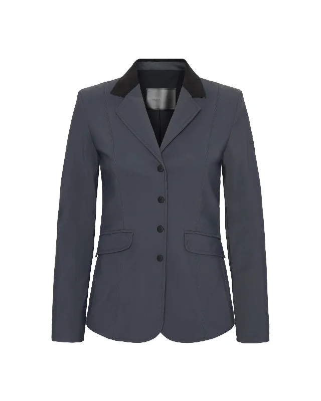 Light Tech Class Riding Jacket - Charcoal One-Shoulder Jacket Off-the-Shoulder Jacket Asymmetrical Jacket