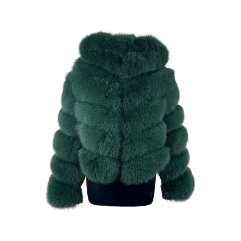 Money Green 3 in 1 Women Fox Fur Jacket with detachable sleeves and hood Faux Fur Jacket Real Fur Jacket Shearling Jacket Money Green 3 in 1 Women Fox Fur Jacket with detachable sleeves and hood Faux Fur Jacket Real Fur Jacket Shearling Jacket