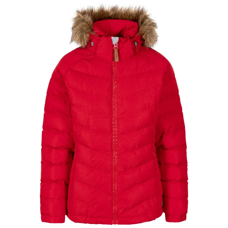 Nadina Women's Waterproof Padded Jacket in Red Mesh Jacket Canvas Jacket Denim Jacket