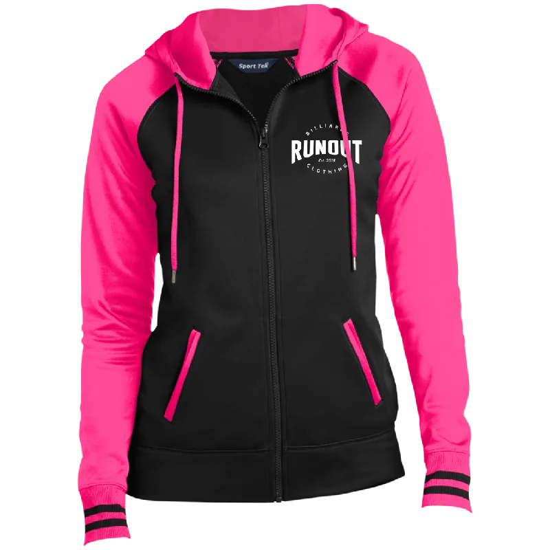 Runout Billiards Clothing - Ladies' Moisture Wick Full-Zip Hooded Jacket Hoodie Zip-Up Jacket Button-Up Jacket