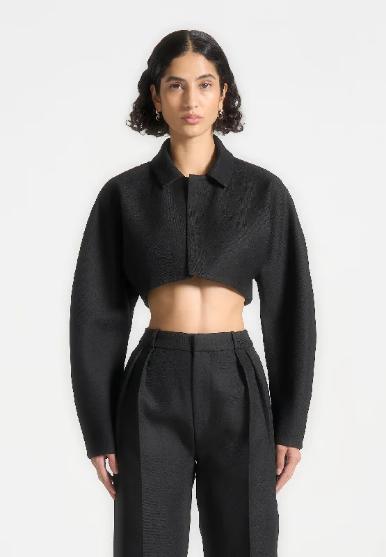 Tailored Super Cropped Jacket - Black Jacket Blazer Coat