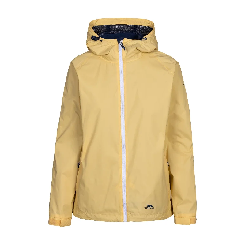 Tayah 2 Women's Unpadded Waterproof Jacket in Pale Maize Belted Jacket Elasticated Jacket Padded Jacket