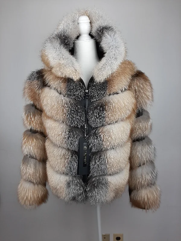 Women's Crystal Fox Jacket with Zipper off Sleeves and Hood Style # 38 One-Shoulder Jacket Off-the-Shoulder Jacket Asymmetrical Jacket Women's Crystal Fox Jacket with Zipper off Sleeves and Hood Style # 38 One-Shoulder Jacket Off-the-Shoulder Jacket Asymmetrical Jacket