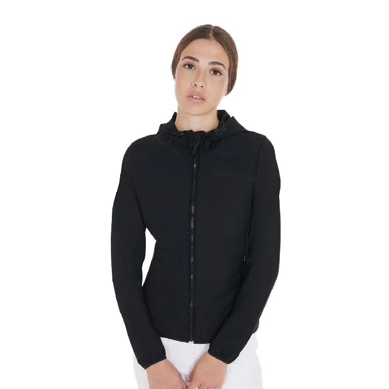 Women's Technical Down Jacket - Black Fitted Jacket Loose Jacket Oversized Jacket