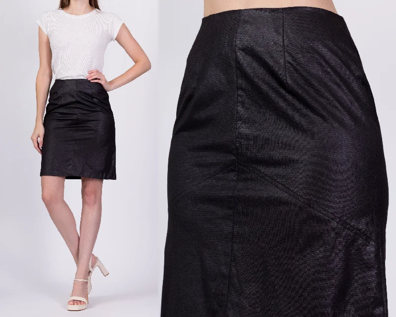 90s Black Mini Pencil Skirt - Extra Small, 24" cashmere skirt plush