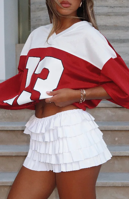 Adorable Thing Frill Skort White boho skirt vibe