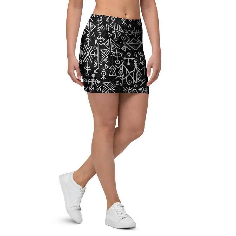 Futhark Norse Viking Mini Skirt casual skirt length