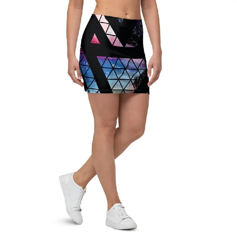 Galaxy Space Triangle Mini Skirt cashmere skirt plush