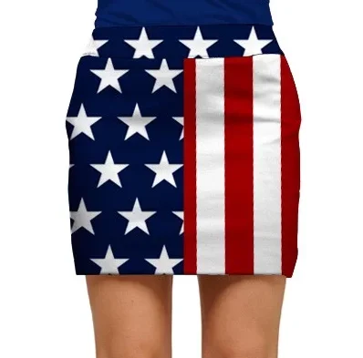 Loudmouth Golf: Women's StretchTech Skort - Stars & Stripes lace skirt intricate