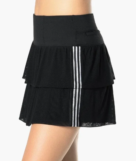 Lucky in Love Sublime Stripe Skort - 15" leather skirt sleek