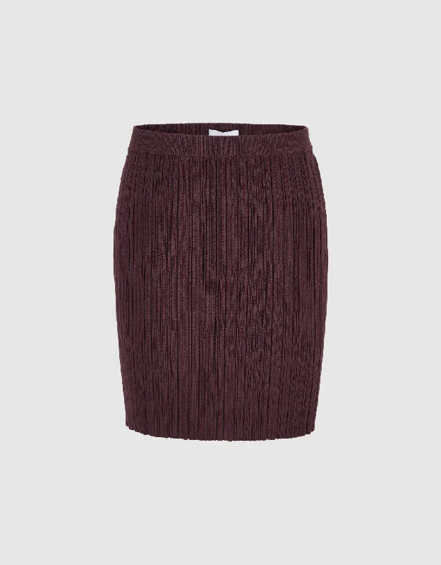 Mini Knitted Straight Skirt leather skirt sleek