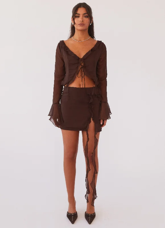 My Favourite Part Mini Skirt - Dark Mocha seamless skirt comfort