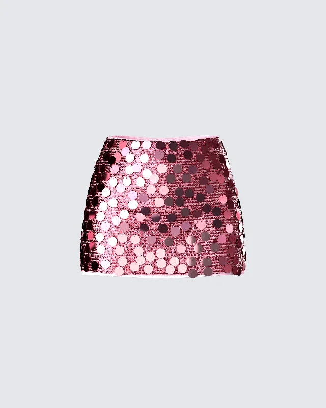 Philo Pink Sequin Mini Skirt summer skirt style