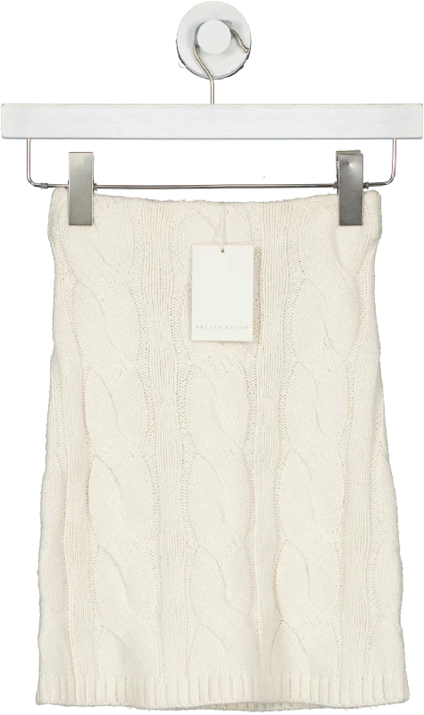 PRETTY LAVISH Cream Hunter Cable Knit Mini Skirt UK XS corduroy skirt durable