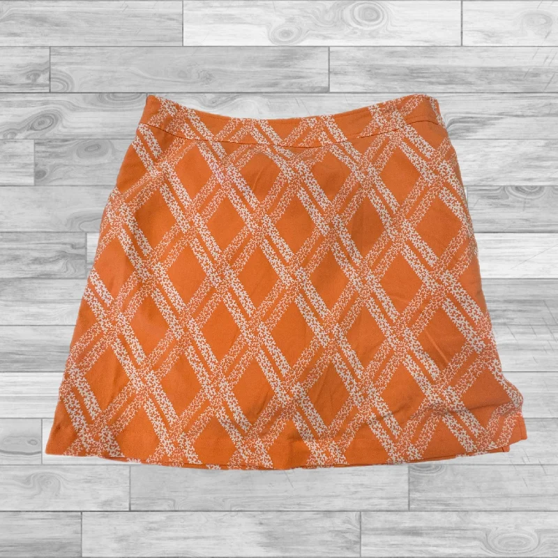 Skort By Ashworth In Orange & White, Size: 6 denim skirt classic