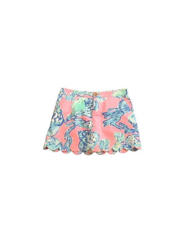 Skort By Lilly Pulitzer In Blue & Pink, Size: 0 summer skirt style