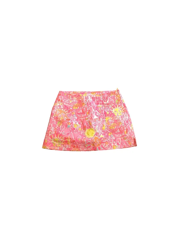 Skort By Lilly Pulitzer In Pink & Yellow, Size: 0 relaxed fit skirt